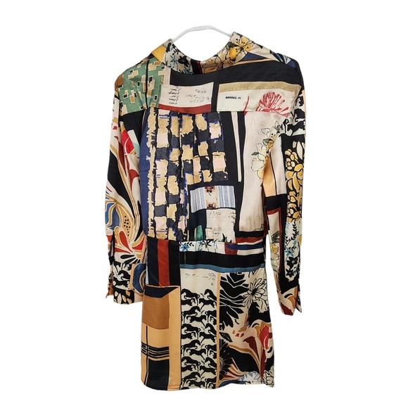 Short wrap dress swim coverup shirt style long sleeves size 14/16 - Picture 2 of 8